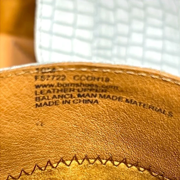 Born Capricorn Mules Croc Embossed Leather Slip-on Loafers - Gray/Grey - Size 10 - Picture 11 of 14